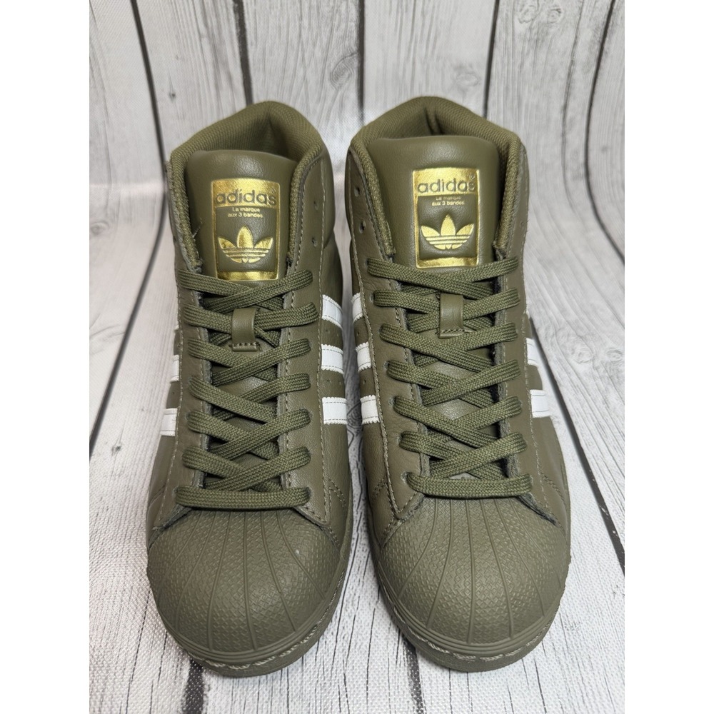 Adidas Pro Model Shoes Womens 5.5 Mid Rise Khaki Ortholite Clamshell Sneaker